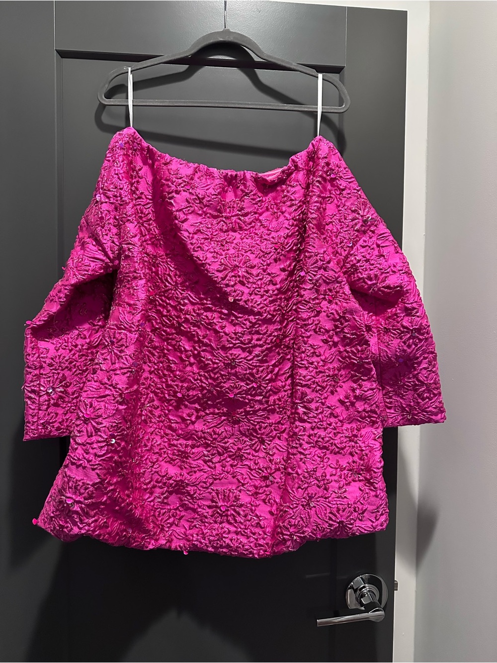 CATCHALL Pink Of The Shoulder Jacquard Floral Mini Dress.

Brand New With Tags